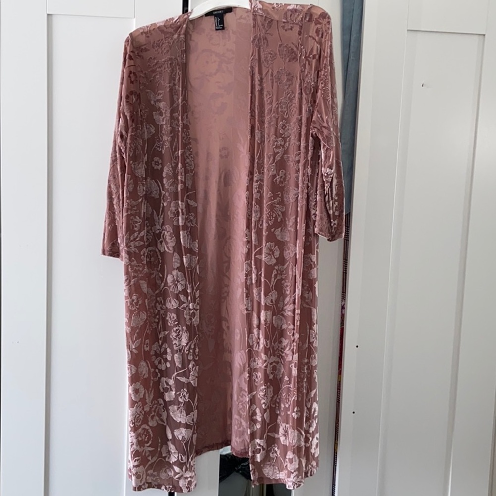 Forever 21 velvet stretchy short cover up jacket